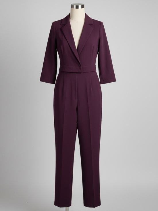 Elagia Pants - Sophisticated Plum Blazer Jumpsuit